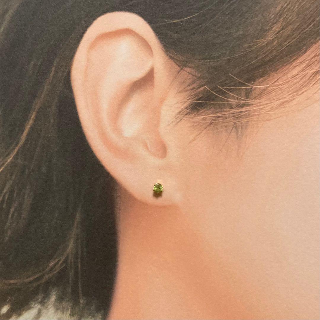 天然石 希少 デマントイドガーネット 3mm ピアス サージカルステンレス