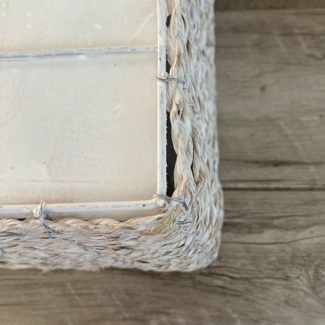 B-壁【内ビニール付】ホワイトウォッシュ 鉢カバー プランターバスケット角型カゴ