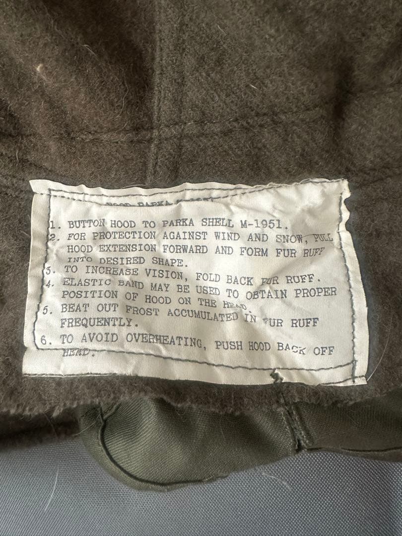 M-51 パーカー用フード　ラベル
