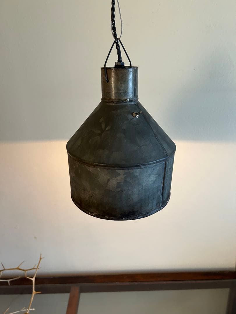 ワイヤーレール照明　古道具照明長さ調整　　　古材照明 インダストリアル照明