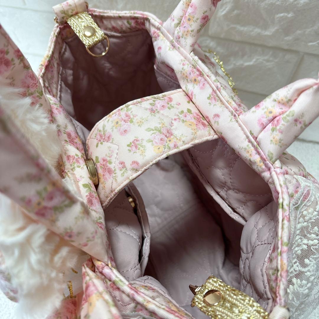 コヤンイサムチョン　ハンドメイド　ころりんバッグ（大）花柄　ルミちゃん　うさぎ