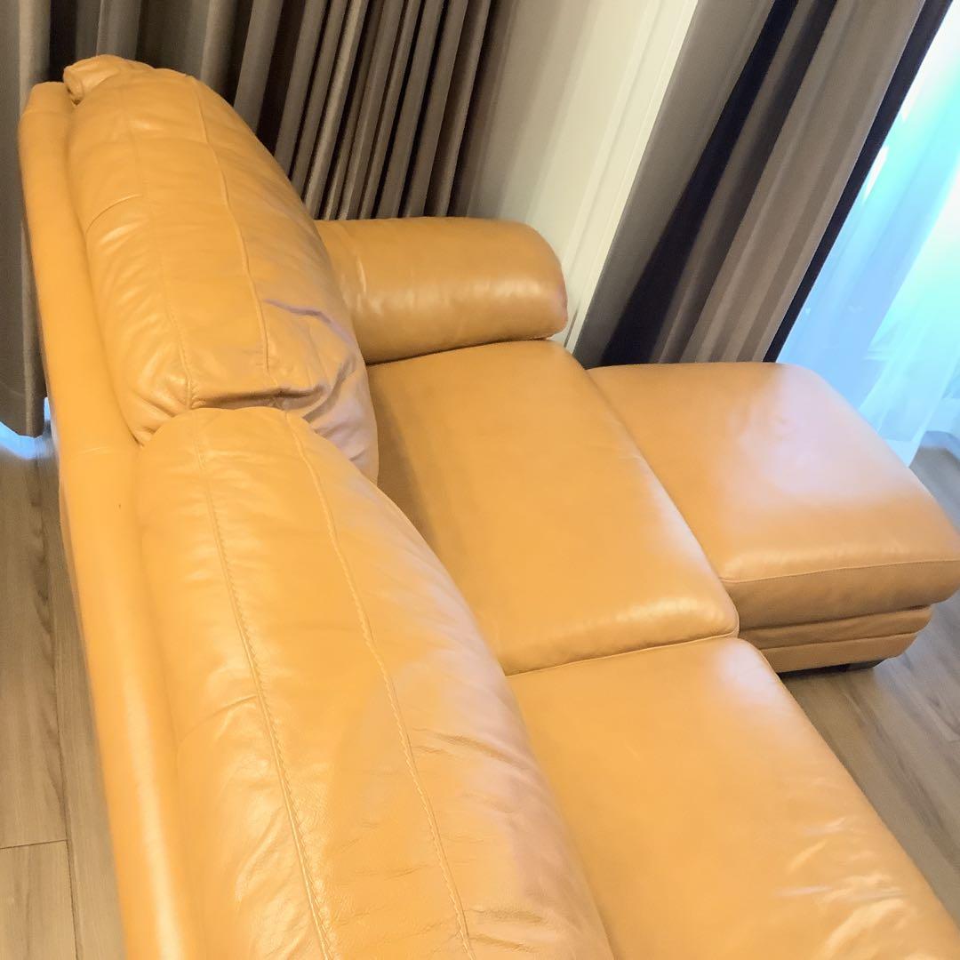 2.5人掛け　総革ソファ＋オットマン