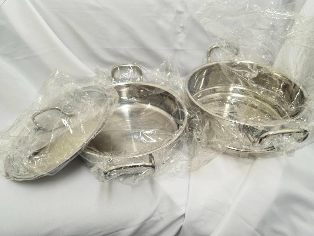 GEO PRODUCT　蒸し器付鍋25㎝　GEO-25M　二段両手ハンドル蓋付き