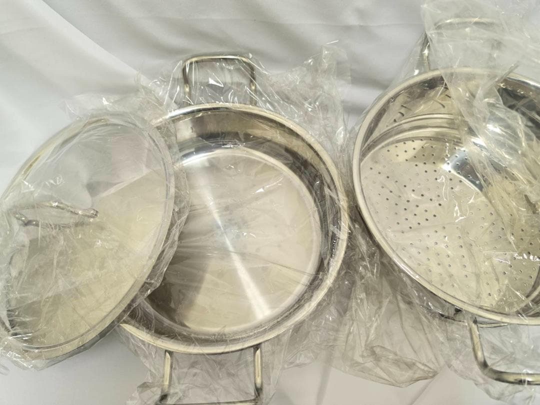 GEO PRODUCT　蒸し器付鍋25㎝　GEO-25M　二段両手ハンドル蓋付き