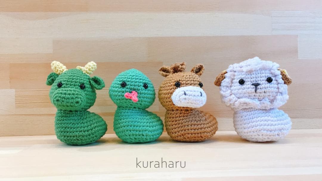 十二支の置物のあみぐるみ