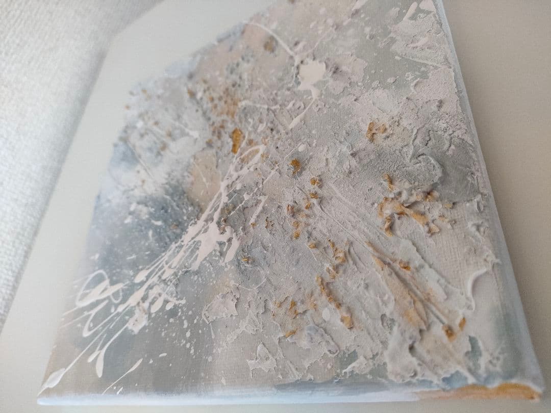 受注制作ホワイト抽象画 20cm x 20cm 