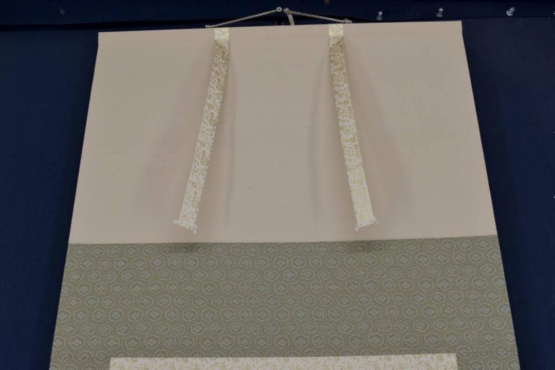 【真作】吾舟/春景山水人物図/掛軸/名家伝来/AA-453