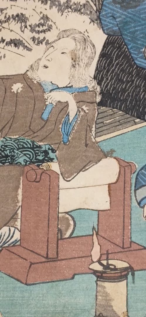 浮世絵版画、東海道五十三封御油（山本勘助)歌川国芳画、弘化2年～4年出版