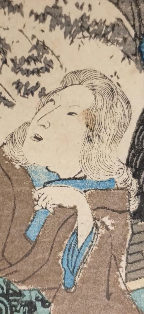 浮世絵版画、東海道五十三封御油（山本勘助)歌川国芳画、弘化2年～4年出版