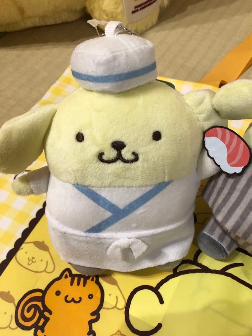 アベイル　ポムポムプリン　マスコットチャーム　3点セット　寿司　スーツ　職人