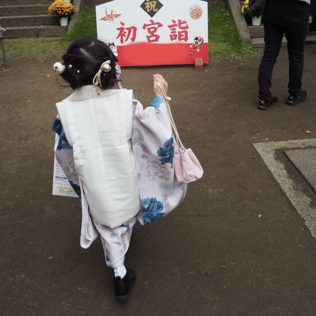 3歳　七五三着物セット　くすみカラー