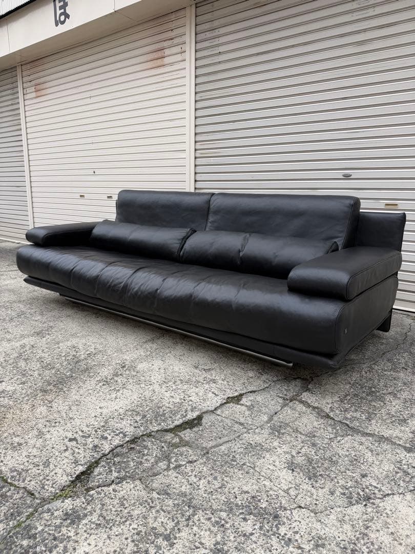ROLF BENZ ロルフベンツ 6500 黒総革 3人掛けソファ 148万