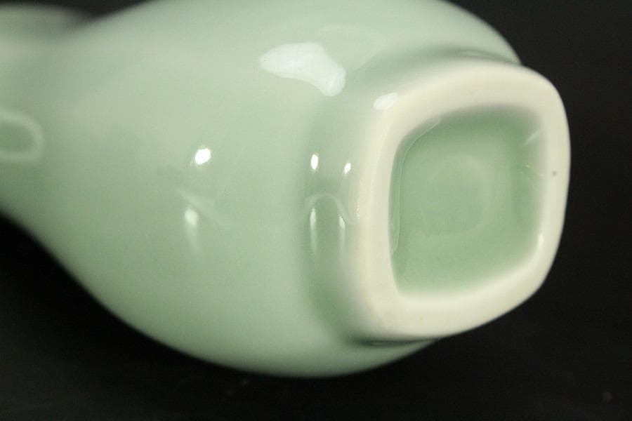 中国美術 彷宋官窯貫耳八方壷(ZE904)