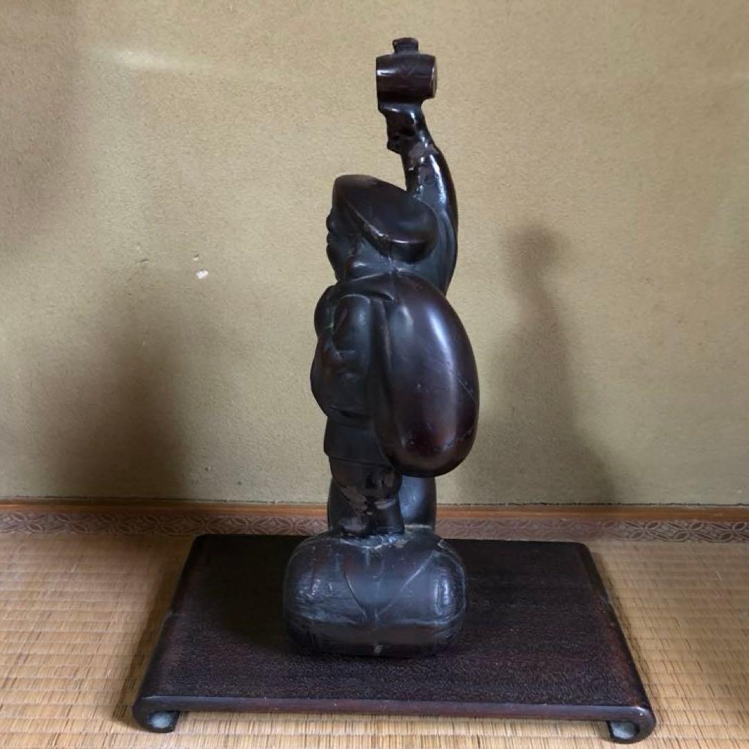 大黒様 置物 台座付き ふじ印 12号 花台 大黒天 七福神