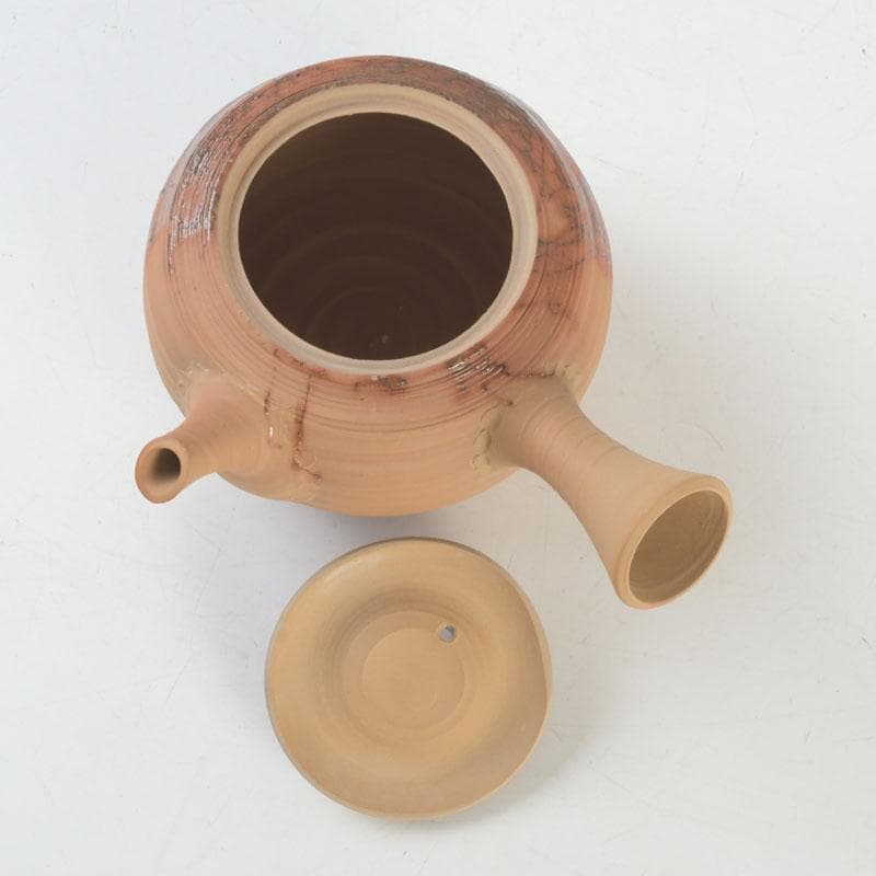 茶道具　常滑焼　桑山圭洋造　朱泥　茶注　急須　共布共箱　V　9917