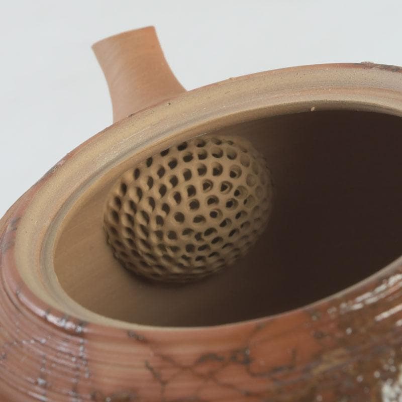 茶道具　常滑焼　桑山圭洋造　朱泥　茶注　急須　共布共箱　V　9917