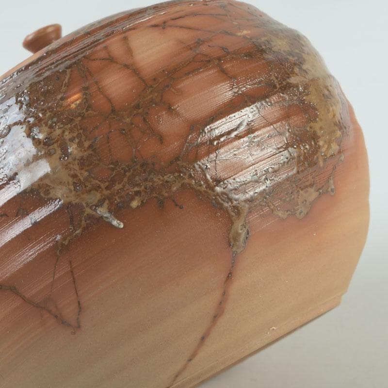 茶道具　常滑焼　桑山圭洋造　朱泥　茶注　急須　共布共箱　V　9917