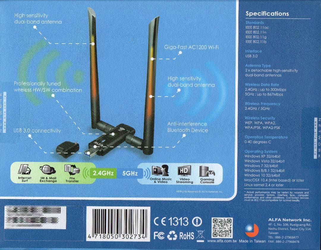 【新品 未開封】ALFA AWUS036AC by Kali Linux