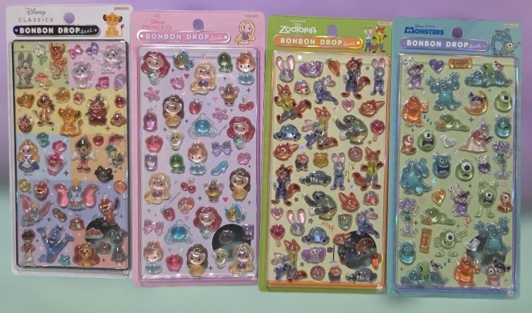 正規品 ボンボンドロップシール　プチドロップシール ディズニー 8枚セット