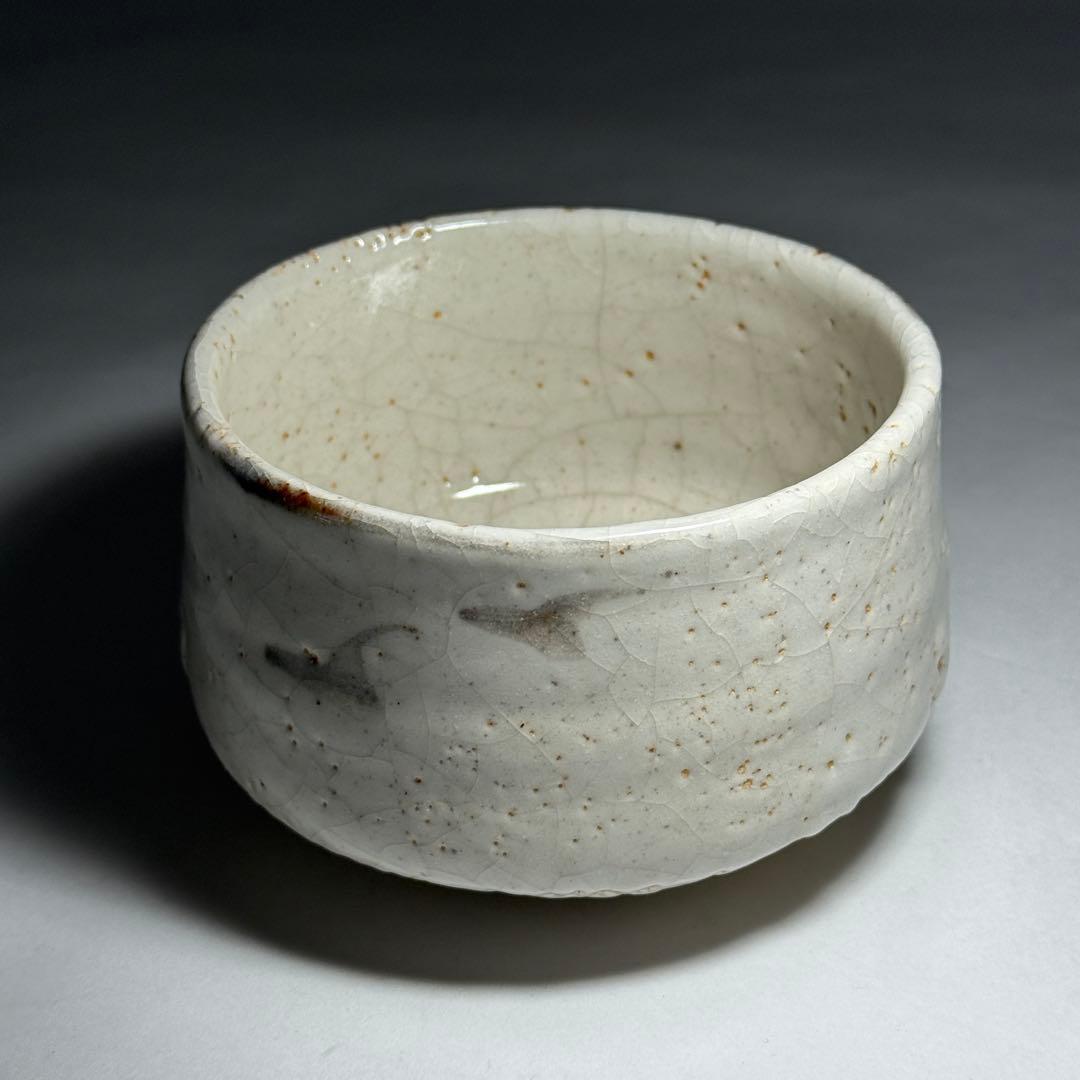 ◆志野の名工【川本晴雲】作 志埜茶碗 四方桟共箱 共布付き 茶盌 茶道具◆