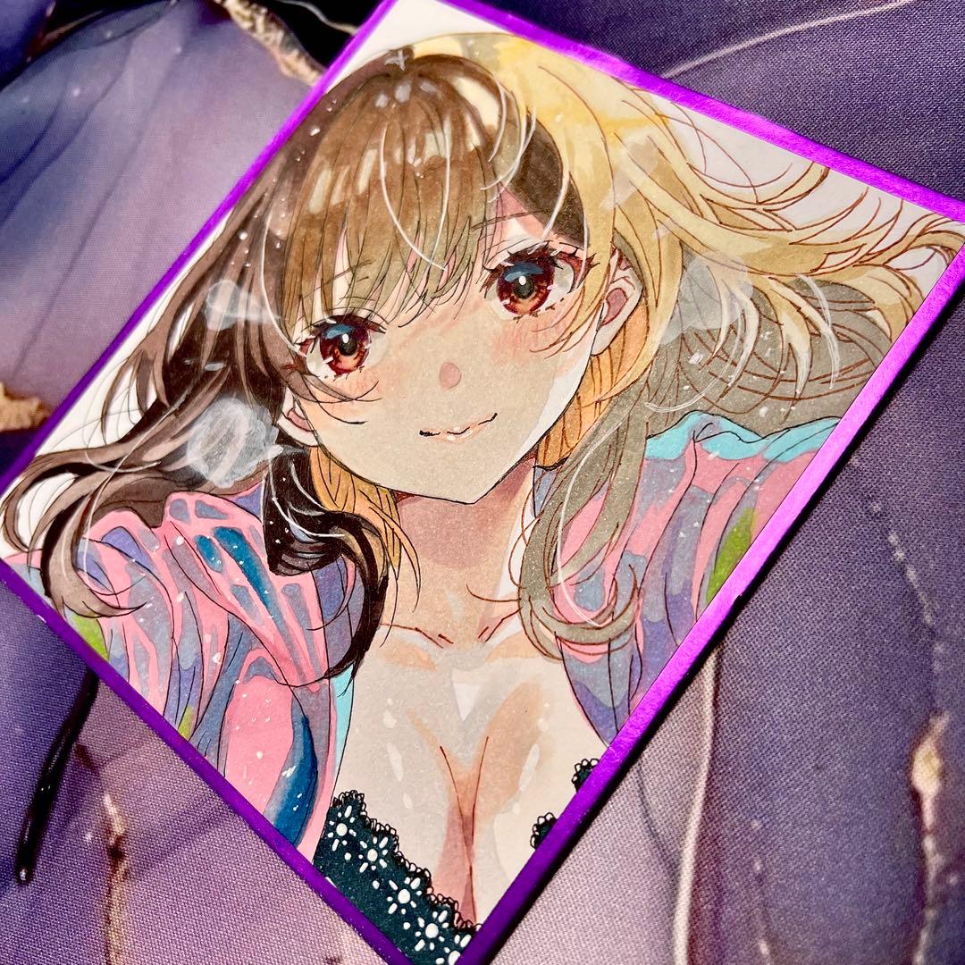 手描きイラスト アナログイラスト オリジナルイラスト 色紙 一点物 コピック