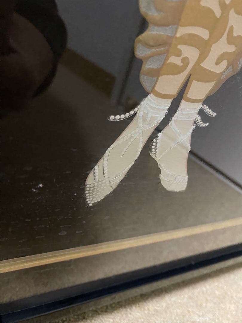 シルクスクリーン リトグラフ　エルテ　煙草を吸う女黒フレーム