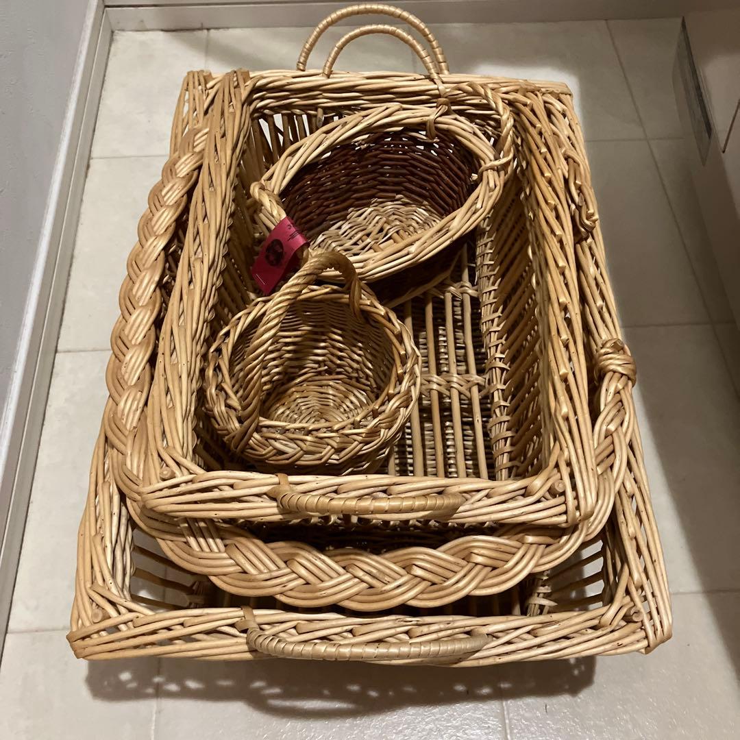 キャトルセゾン バスケットフランス柳かご 検)ハグオーワー 北欧暮らしの道具店