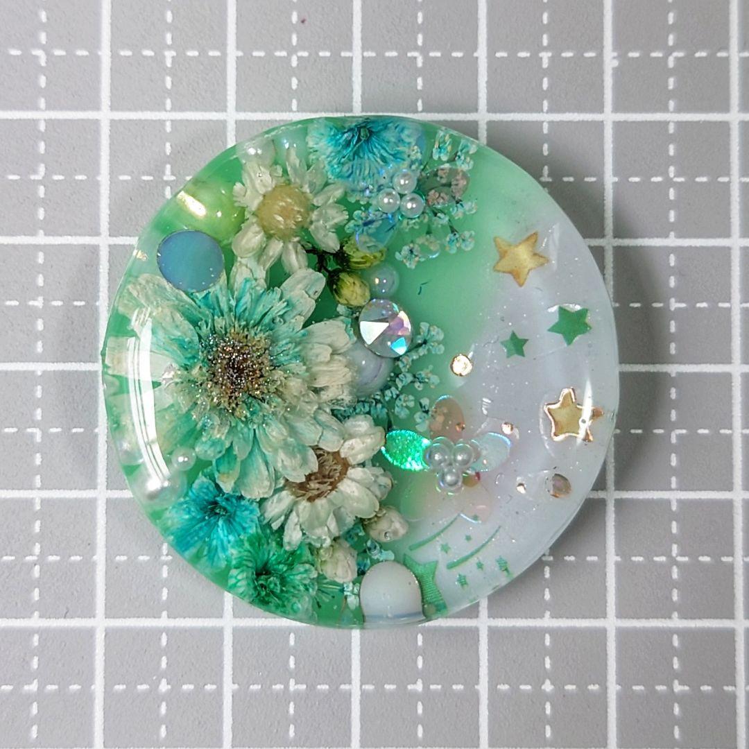 レジン　猫　ドライフラワー　ヘアゴム　ブローチ　ポニーフック　No.434