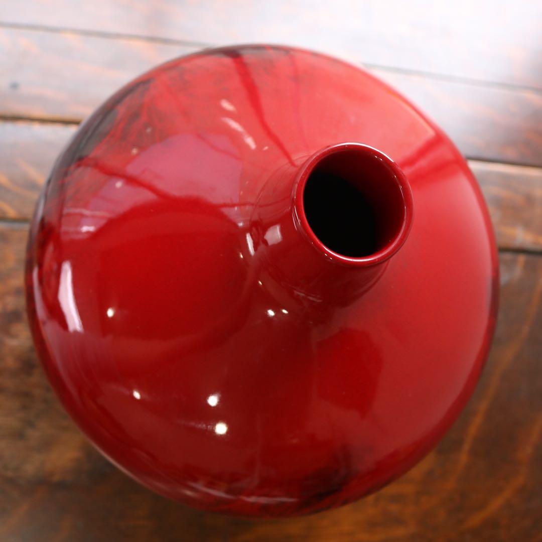 真紅の存在感たるや、英国ロイヤルドルトン ルージュフランベ　花瓶フラワーベース赤