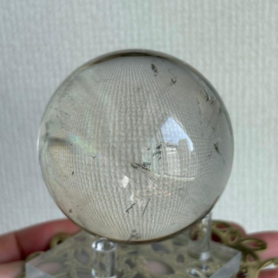 天然石 台座付き 水晶スフィア直径64.4ミリ