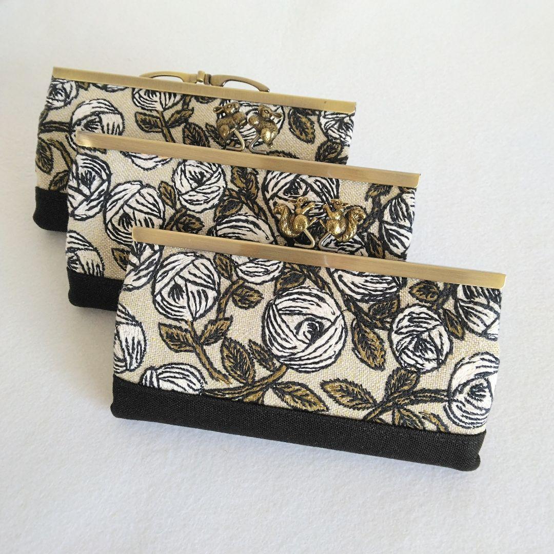 ミナペルホネン rosy 浮足がま口長財布