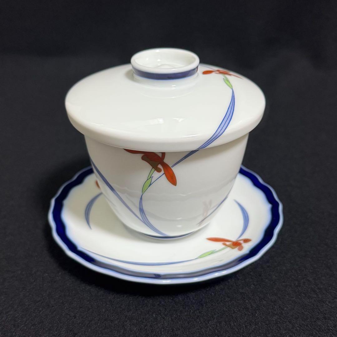 【希少/未使用】香蘭社　オーキッドレース　蒸碗　5客セット　茶碗蒸し