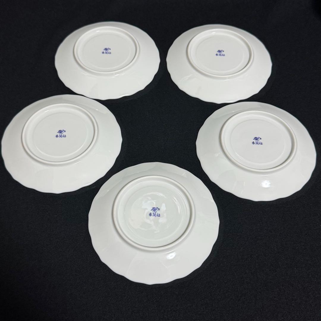 【希少/未使用】香蘭社　オーキッドレース　蒸碗　5客セット　茶碗蒸し