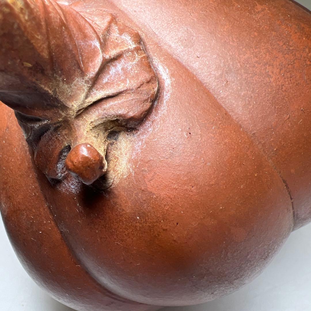 中国古玩　在銘　朱泥急須D 幅約17㎝　東Y8-0311①