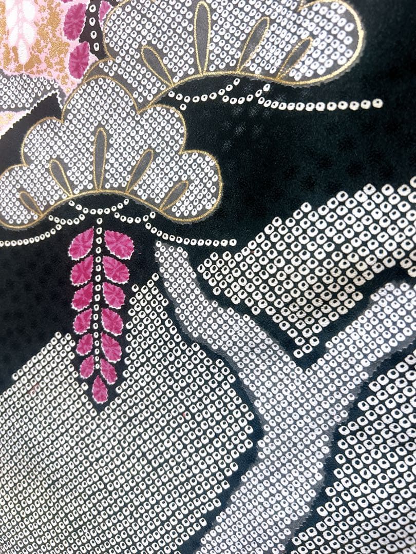 赤×黒鹿の子柄♡七五三　7歳　女の子　フルセット　一式