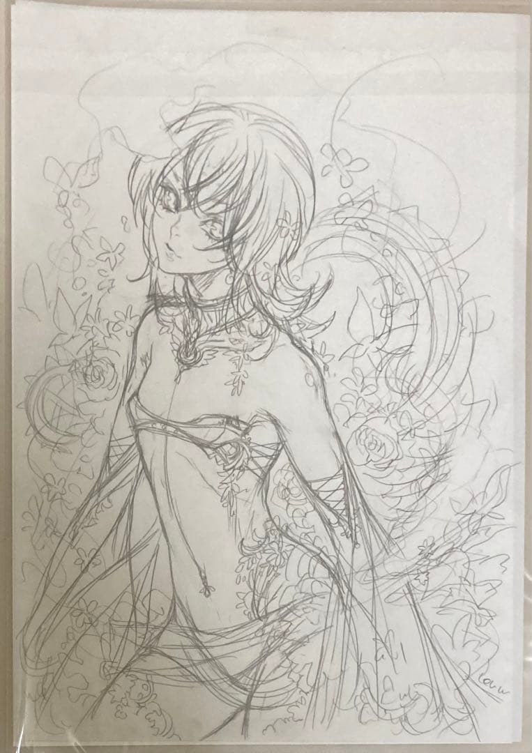 オリジナル　手描き 直筆 イラスト　A4 カラーインク