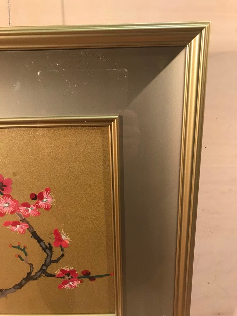 小倉遊亀　「紅梅」　リトグラフ　刷り込みサイン・作品証明シール有り