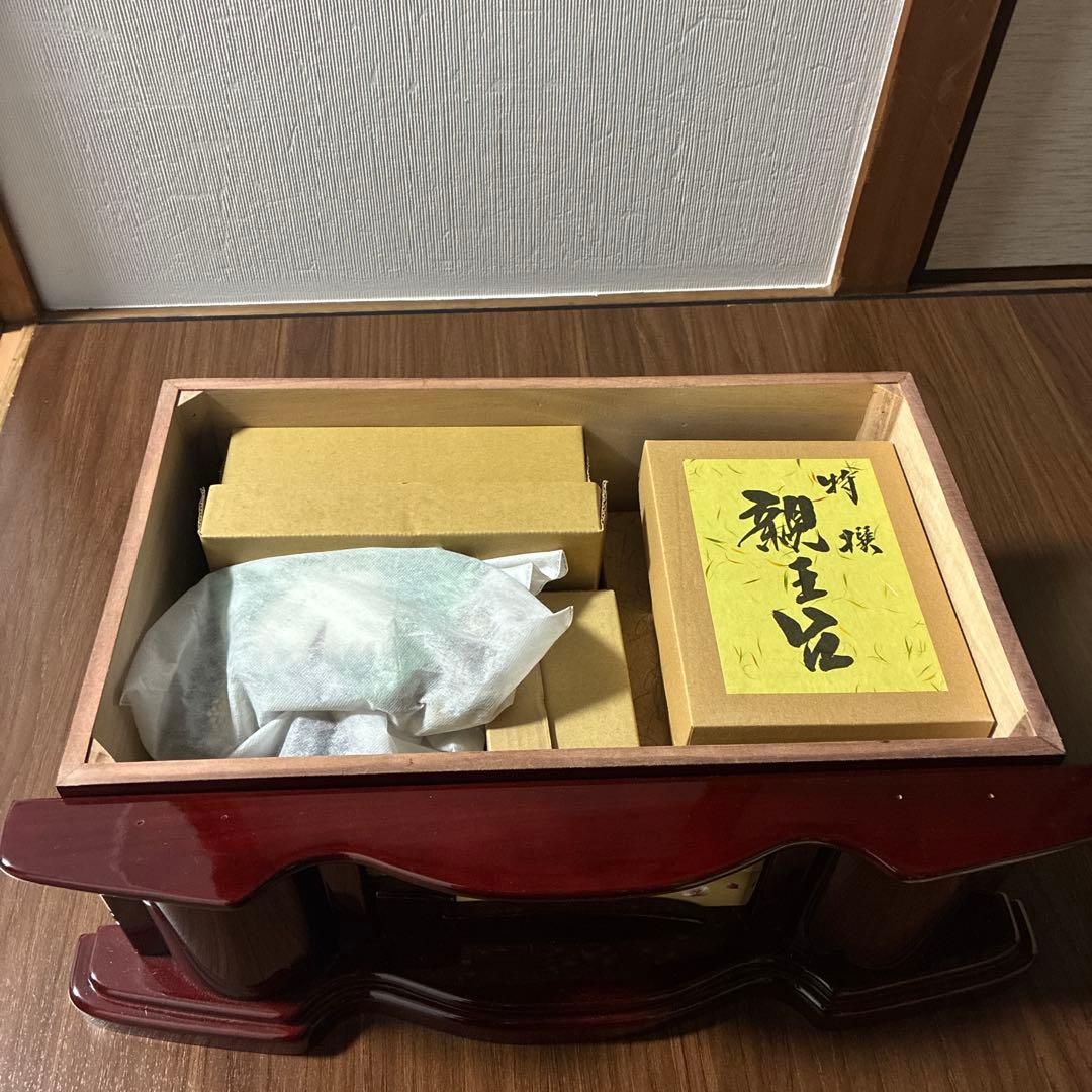 【美品】東京久月 雛人形セット 親王飾り 収納ケース付き 桜刺繍 木製