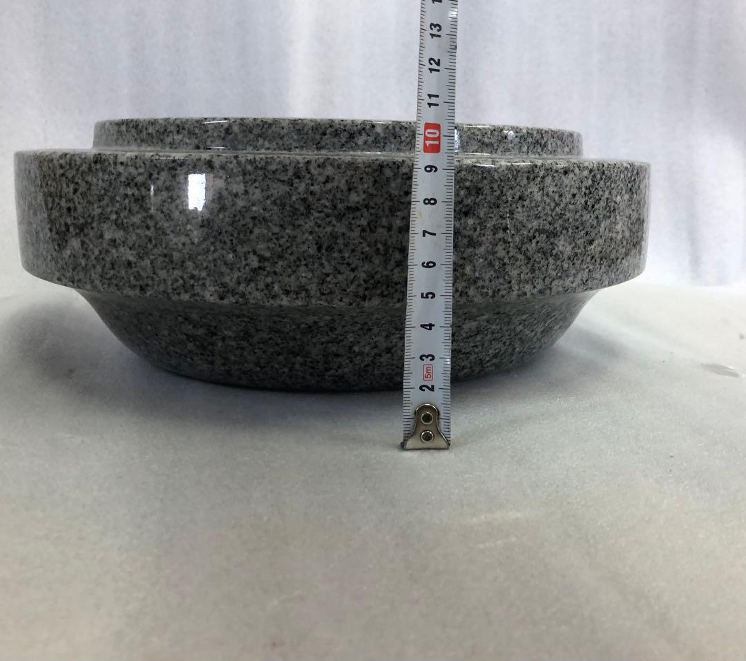 【御影石 丸型雨返し 下台 29cm】厚10cm 重厚感 古民家庭園