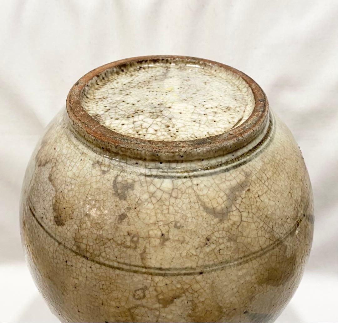 古唐津／レトロな唐津系 黒牟田　“鉄絵草花文大徳利\"