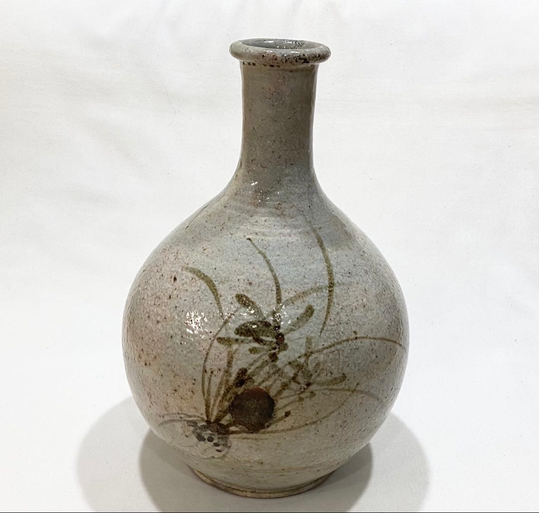 古唐津／レトロな唐津系 黒牟田　“鉄絵草花文大徳利\"