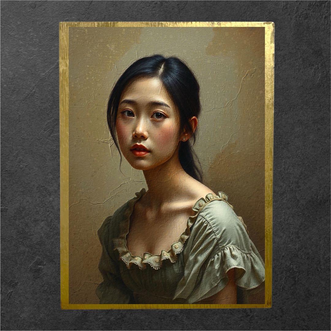 女性の肖像画・油絵風アート作品