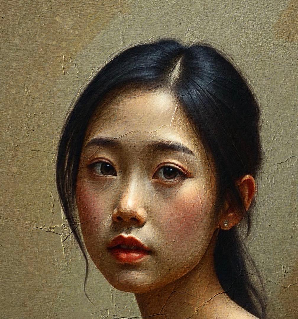 女性の肖像画・油絵風アート作品