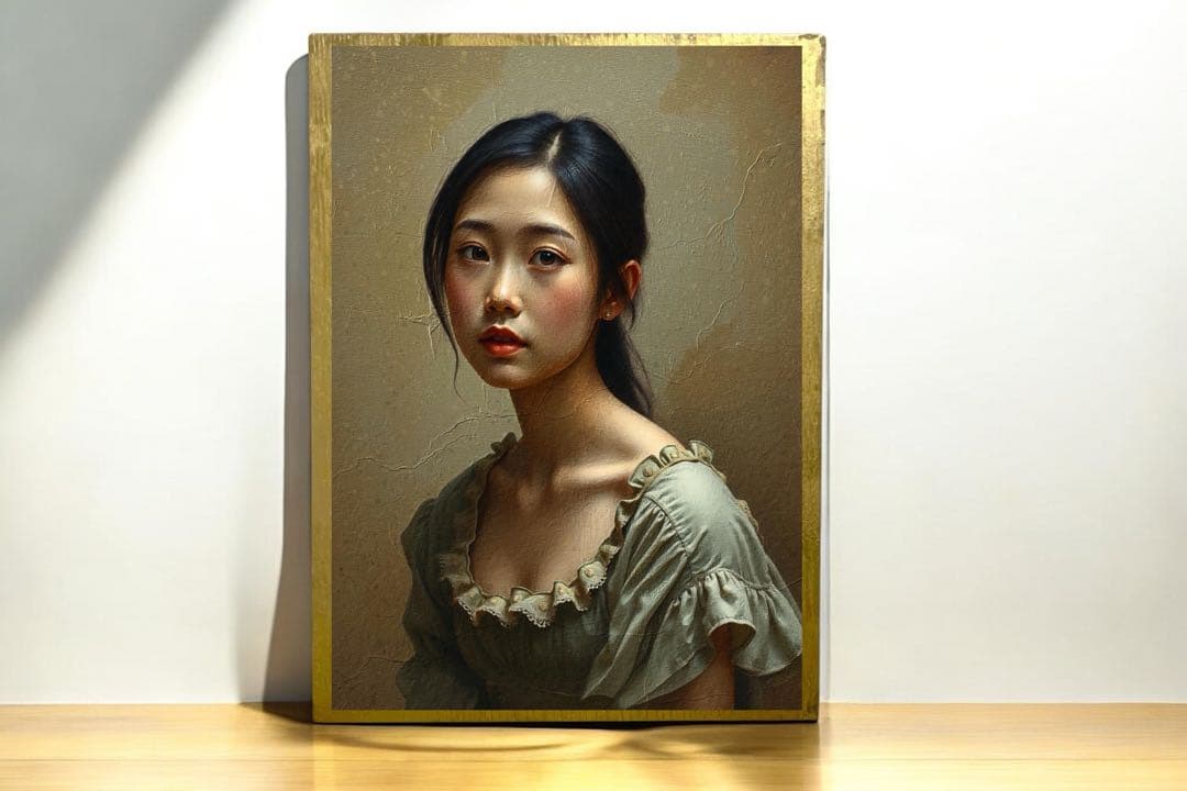 女性の肖像画・油絵風アート作品