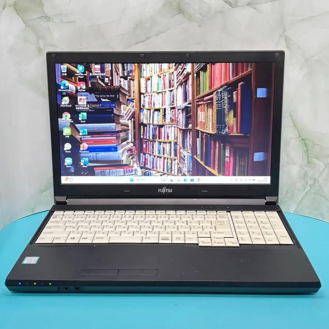 【Office2021付】富士通★Win11Pro★爆速SSD★i3ノートPC