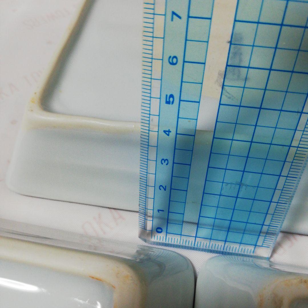 藍付け焼　角皿　5枚セット 約14cm x 17cm　刺身皿　盛皿