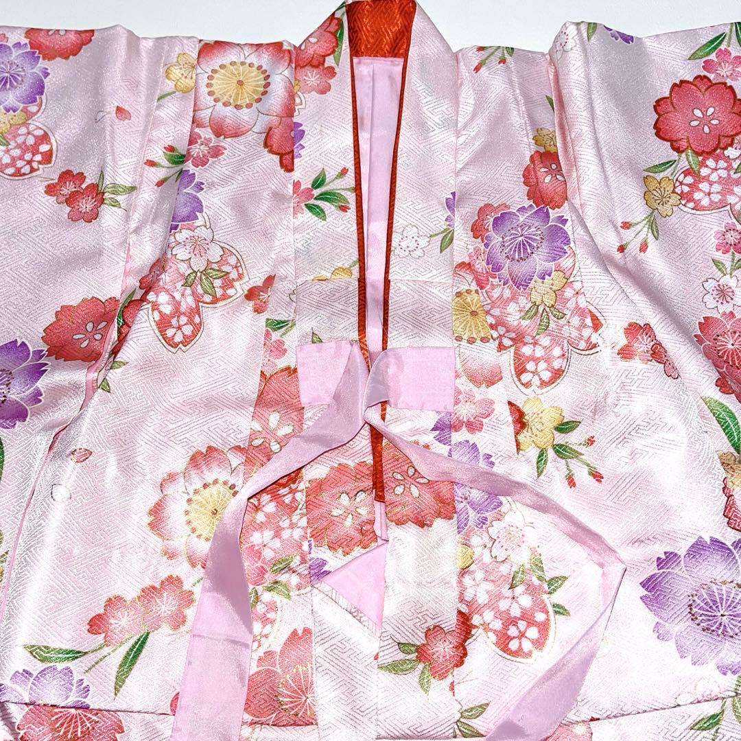 3歳 女の子 七五三 フルセット 被布セット ピンク 白 花柄