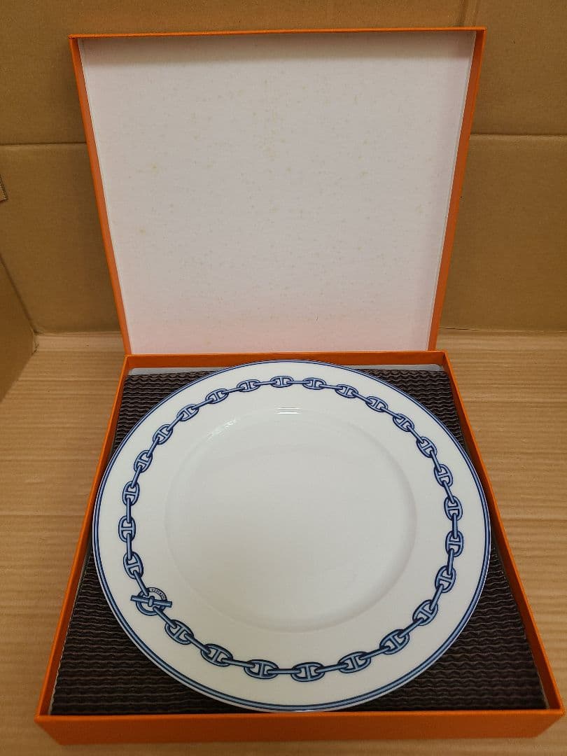 HERMES エルメス ラウンドプレート　シェーヌダンクル 27cm　2枚セット