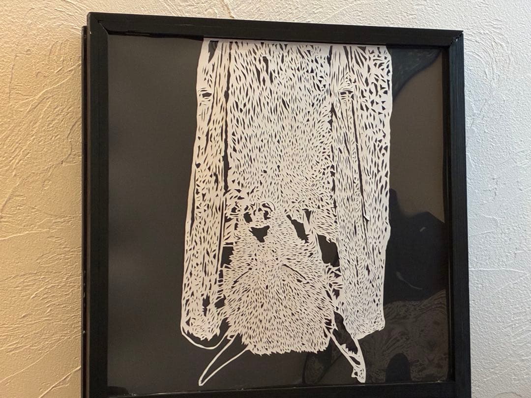 【ハンドメイド】切り絵 アート コウモリ＆蛇　大きい　切り絵本体のみオーダー可能