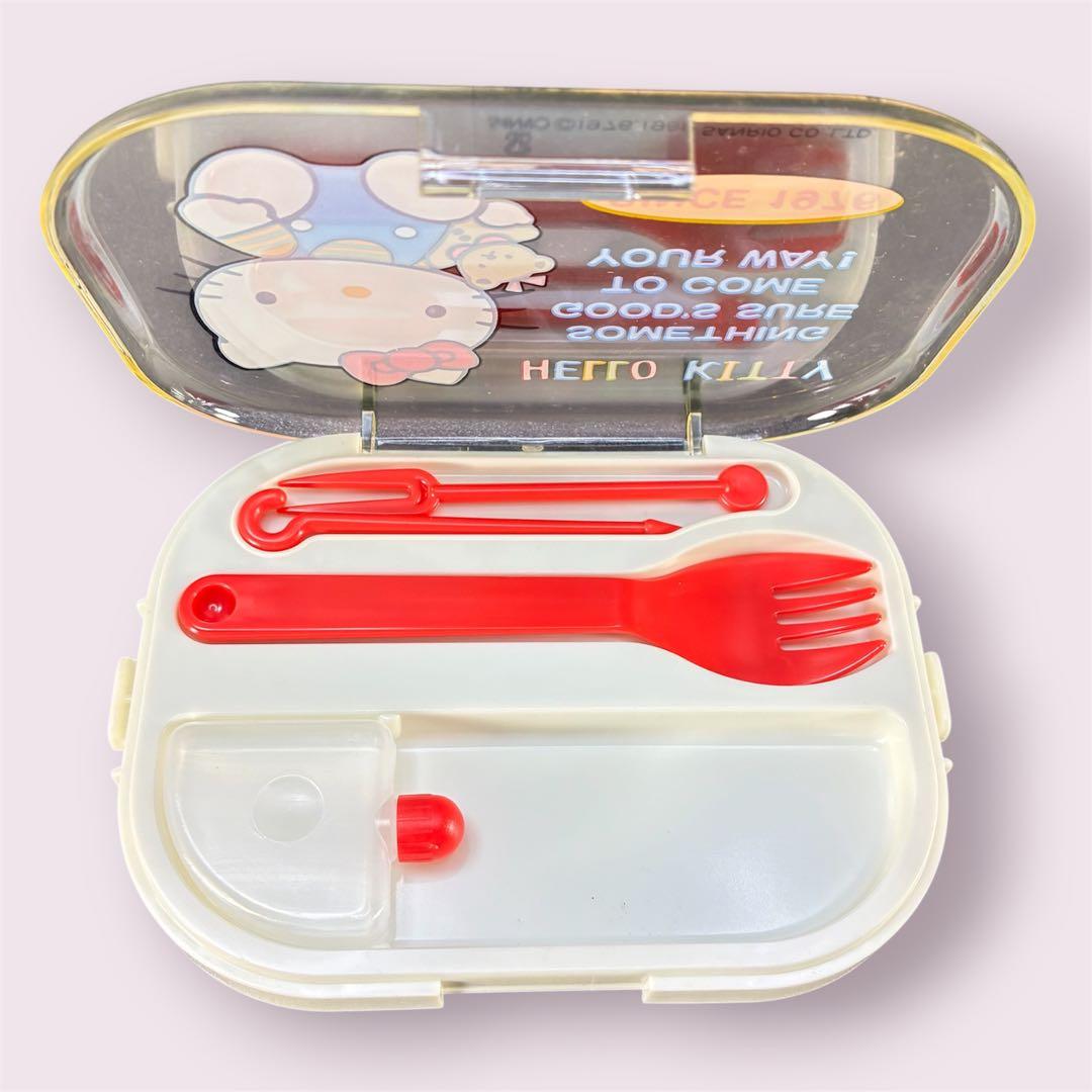 【レトロ】ハローキティ ランチボックス 2段 水筒付き 希少 当時物 サンリオ
